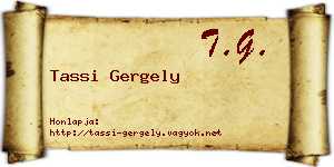 Tassi Gergely névjegykártya